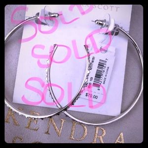 Val Silver Hoop Earrings In Iridescent Crystal